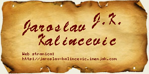 Jaroslav Kalinčević vizit kartica